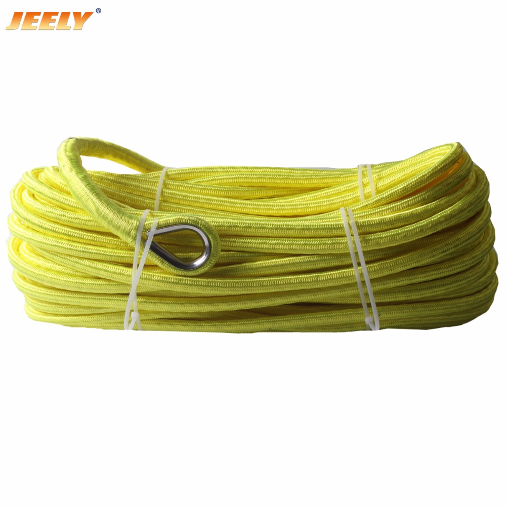 12mm*50m UHMWPE Core with Polyester Jacket Synthetic Winch Rope double braided from China