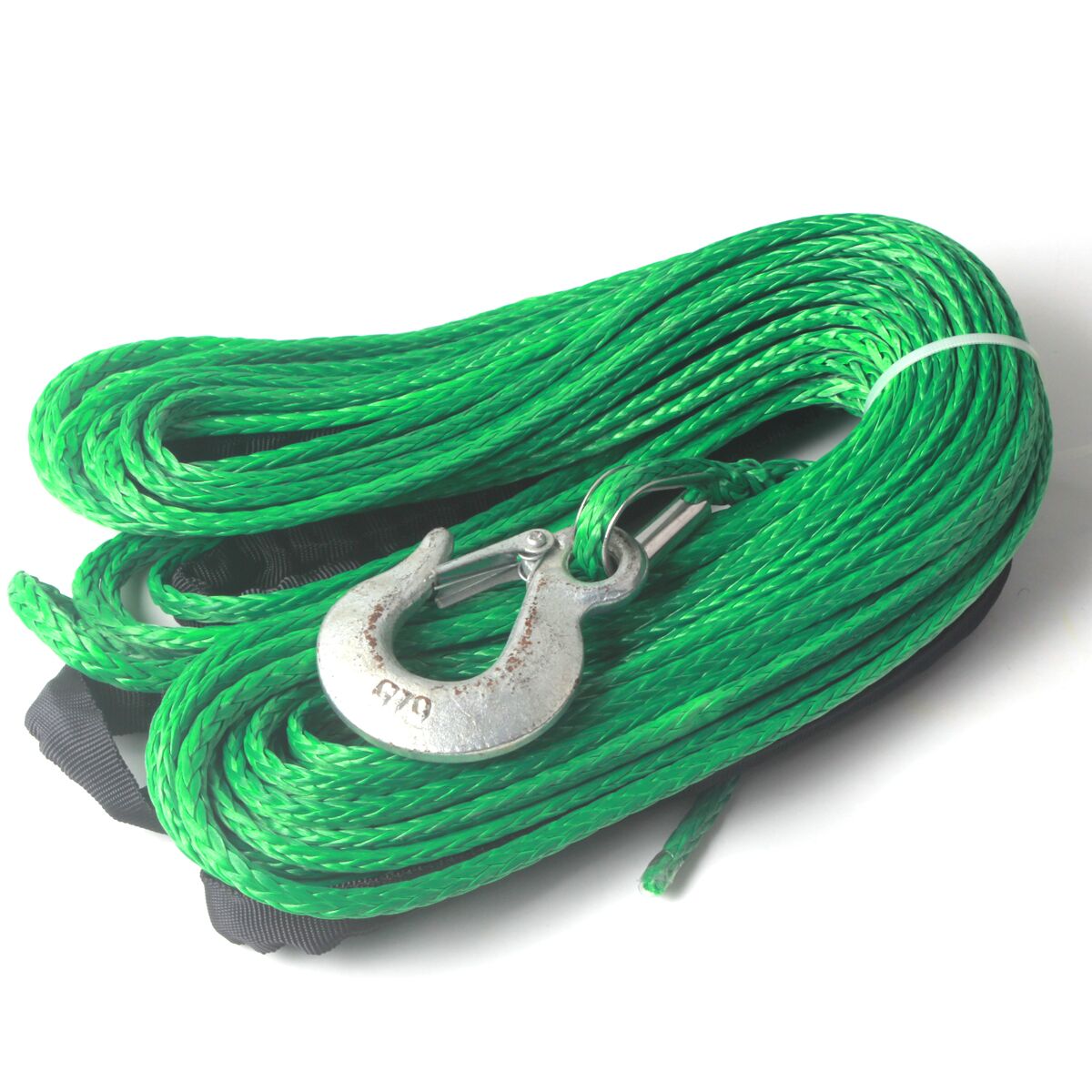 6mm 24m uhmwpe synthetic towing winch rope with hook, sleeve and
