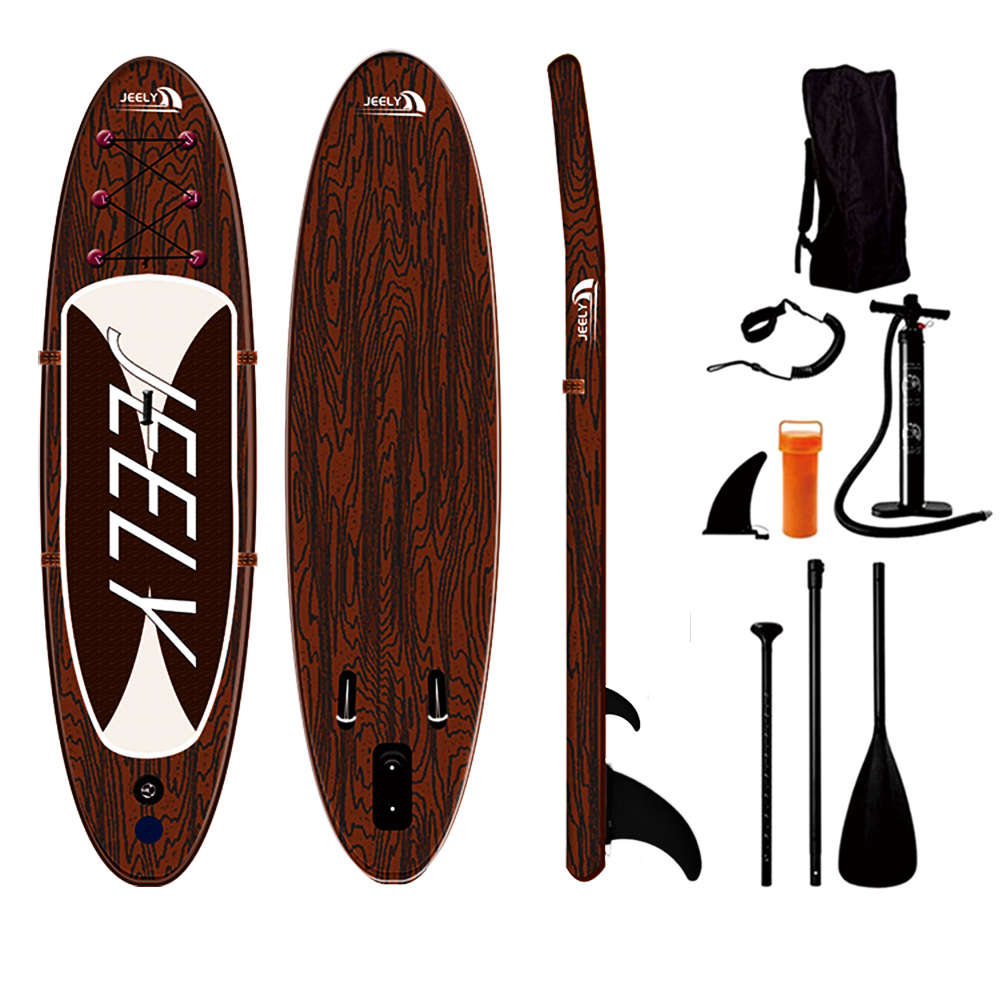 Jeely Wood Style PVC Paddle Board Inflatable Surfing Board